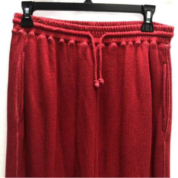 Vintage Vittadini Sport Red Waffle Knit Cotton Athleisure Pull on Pants. Medium - Picture 8 of 9